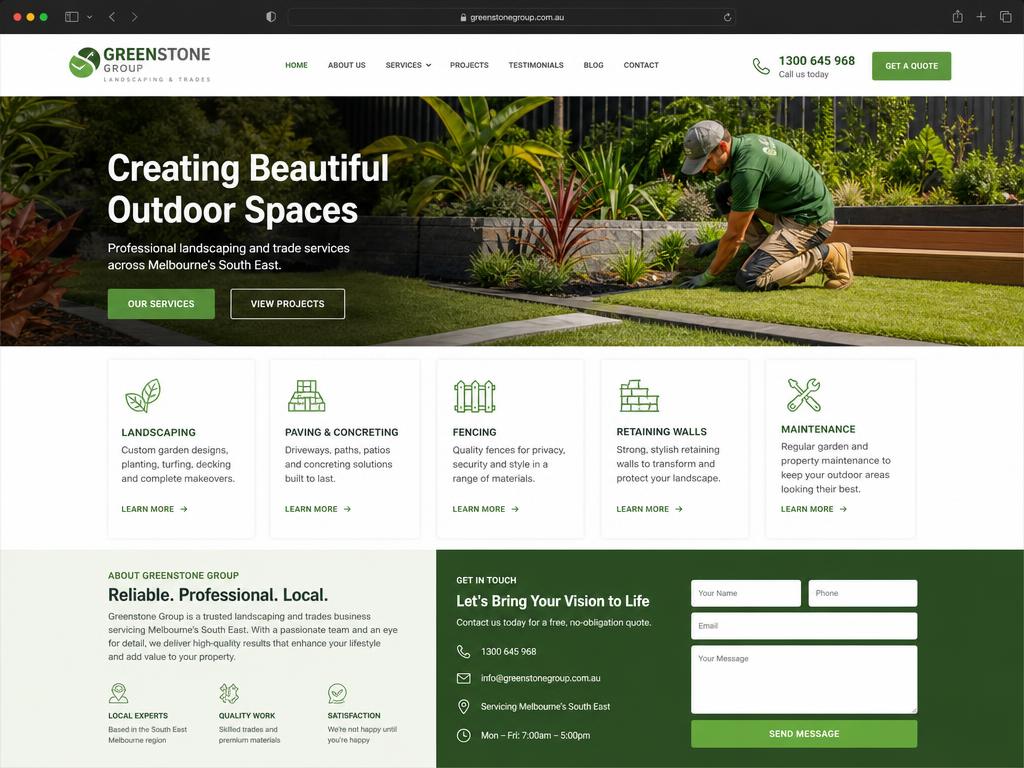 GreenLeaf Landscaping — example website by Nexera